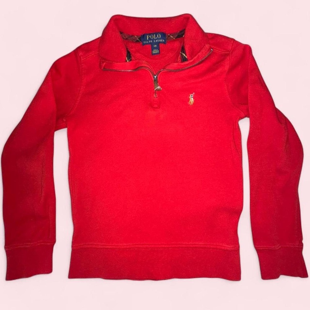 Boy's POLO Ralph Lauren Quarter Zip | Red | Small (8)